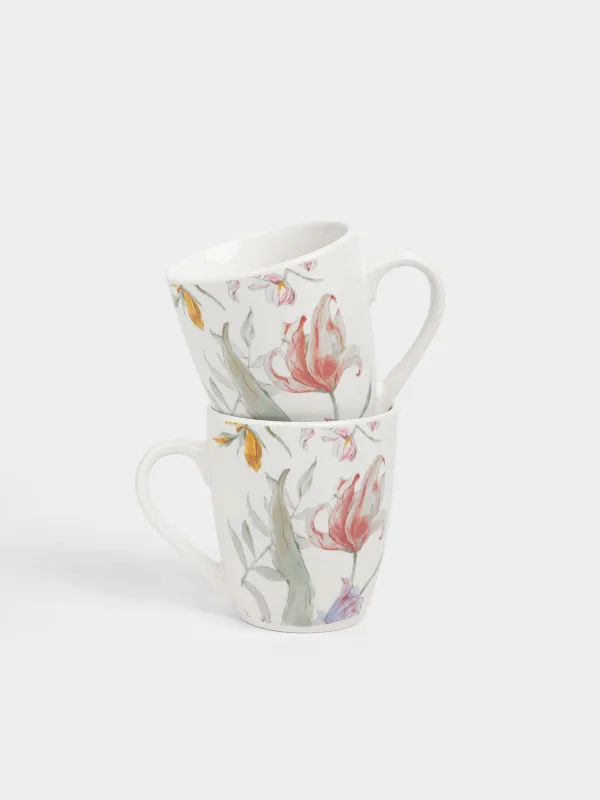 Кружка, 350 мл, 2 шт, Пастельные цветы, Pastel flora, image-0