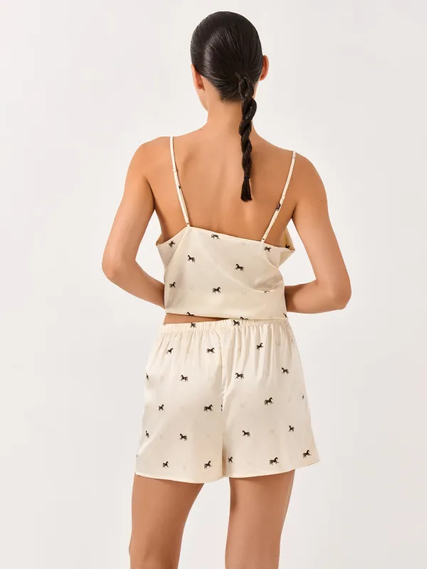 Әйелдер шорттары, үйге арналған, өлшемі S, полиэстер/эластан, сүт түстес, Жылқы, Luanne, image-2