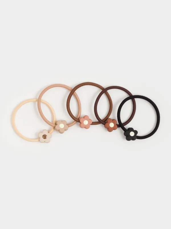 Шашқа арналған серпімді жолақ, 4 см, 5 дана, полиэстер / пластик, микс, гүл, Gracile, image-1