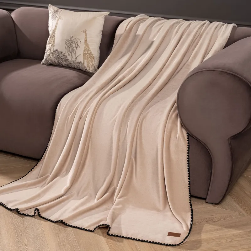 Жамылғы, 140х190 см, фланель, құм, Flannel