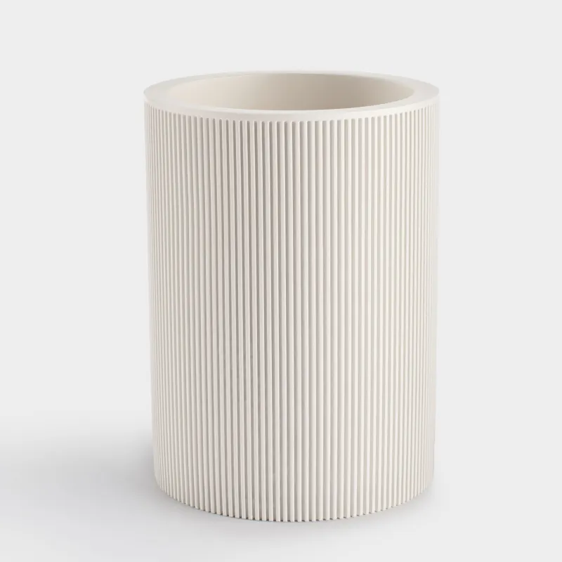 Стакан для ванной комнаты, 10 см, полирезин, молочный, White stripes
