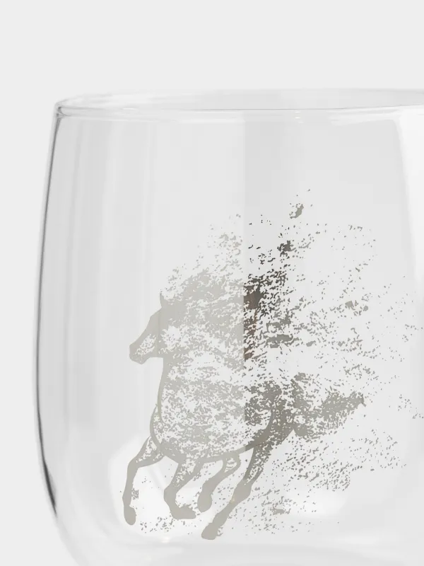 Саптыаяқ, 400 мл, шыны Б, күміс, Жылқылар, Horse silver, image-2