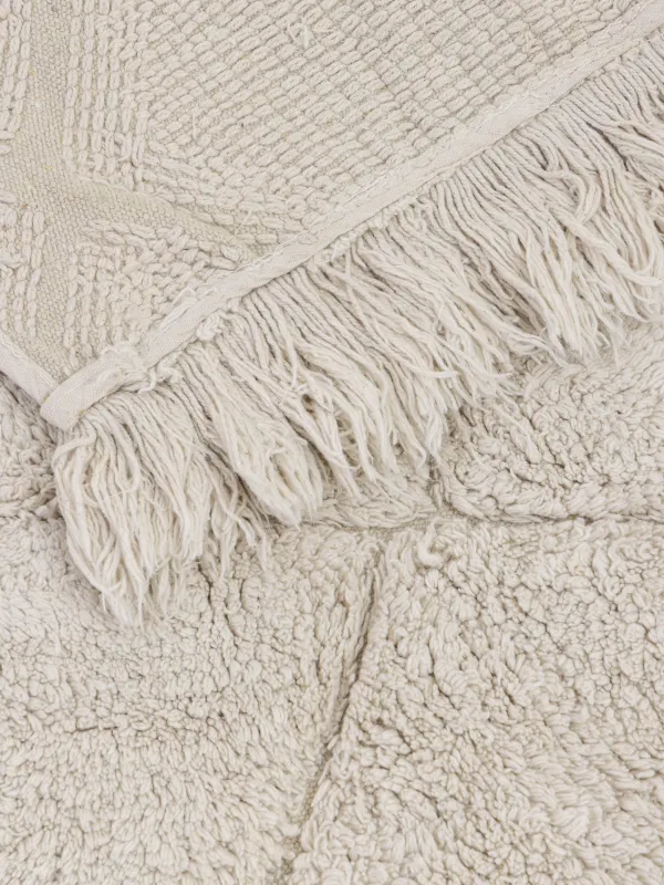 Кілем, 60x120 см, жиегі бар, мақта, бежевый, Гауһар, ромб, image-1