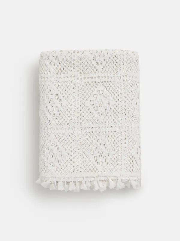 Дастархан, 170х250 см, қылшықтары бар, полиэстер/мақта, сүт түстес, Шілтерлі өрнек, Tracery, image-7