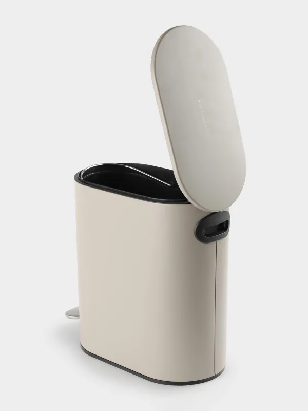 Қоқыс контейнері, 5 л, педаль, болат / пластик, сарғылт-қоңыр-сұр, Giza, image-3