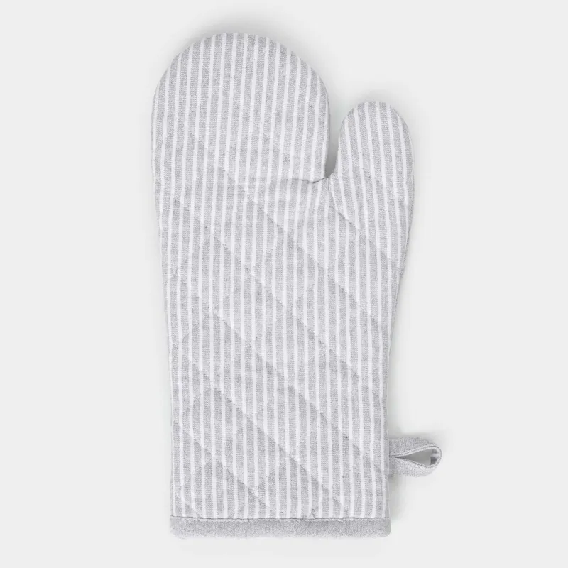 Қолғап-ұстағыш, 17х33 см, мақта, ашық сұр, жолақтар, Stripe kitchen