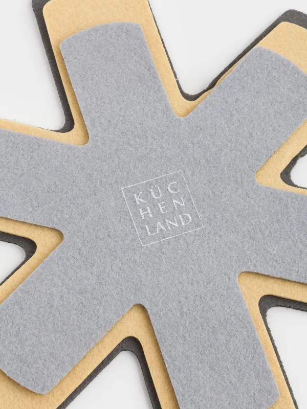 Набор протекторов для сковород, 3 шт, 38/34/27 см, фетр, серый/бежевый, Assist, image-5