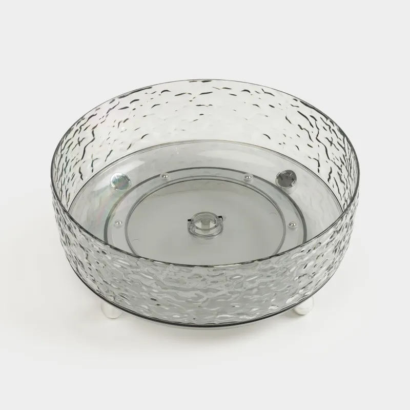 Косметикаға арналған органайзер, 23х9 см, аяқты, айналмалы, пластик, сұр, Renaissance clear, image-1