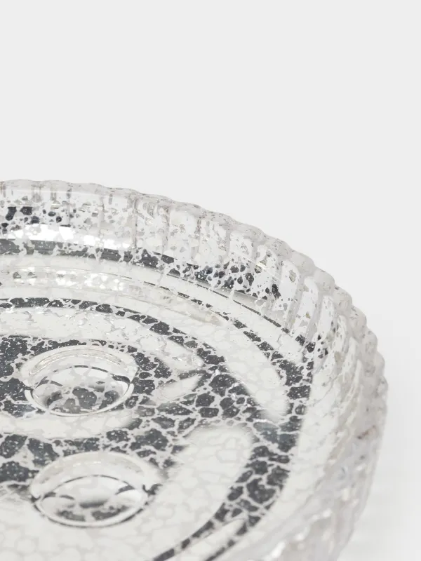 Сабын ыдысы, 11 см, шыны, дөңгелек, алтын, Patina rib, image-6