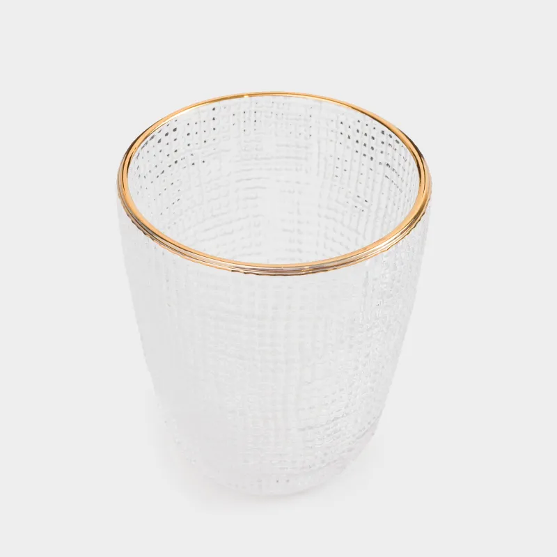 Стақан, 10 см, 320 мл, Р шынысы, алтын жиегі бар, Grain gold, image-1