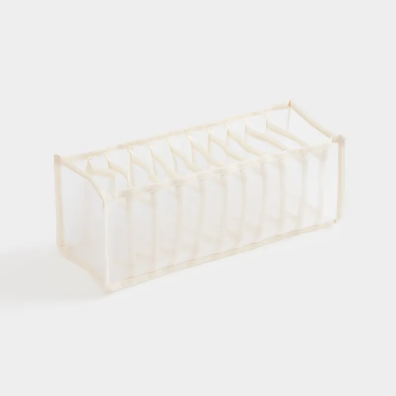 Жәшіктерге арналған ұйымдастырушы-бөлгіш, 32х12 см, 11 бөлім, тоқыма, сарғылт, Pedant light