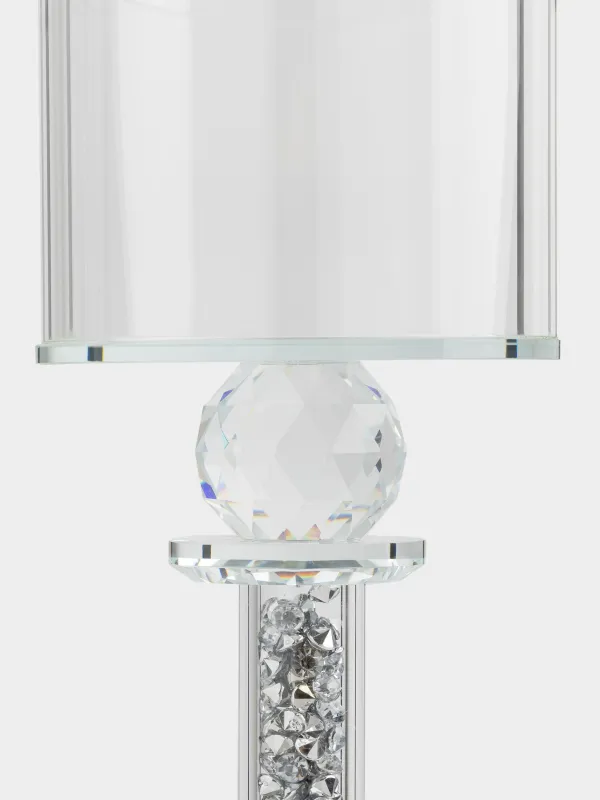 Шам ұстағыш, 25 см, цилиндрлік шамға арналған, аяқты, кристалды шыны/шайыр, Lux crystal, image-2