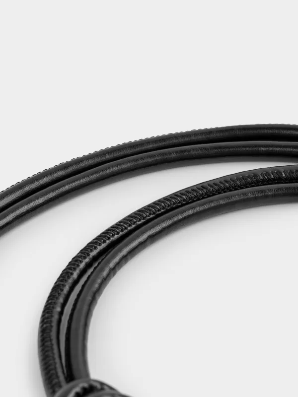 Ремень женский, единый размер, полиуретан, черный, Шнур, Cord, image-2
