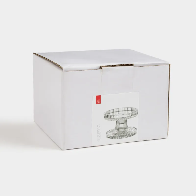 Шам ұстағыш, 9 см, жіңішке/цилиндрлік шамға арналған, аяқты, шыны, Ribedic, image-3