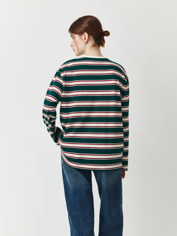 Әйелдерге арналған лонгслив, size S, мақта/полиэстер, жасыл, Жолақ, Latoya, image-6