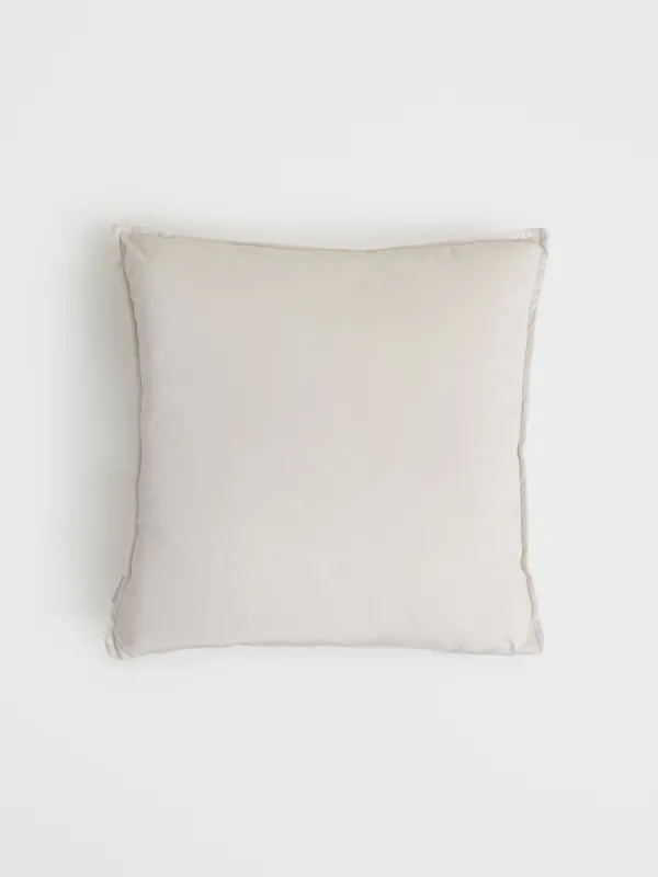 Сәндік жастық, 45х45 см, барқыт/моншақ, сұр, Бантик, Pearl bow, image-1