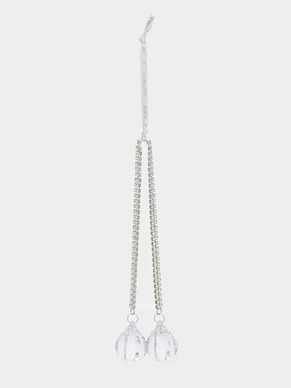 Шырша ойыншығы, 37 см, пластик/металл, кәріптас, Кристалдары мен страздары бар салпыншақ, Ice crystal, image-2