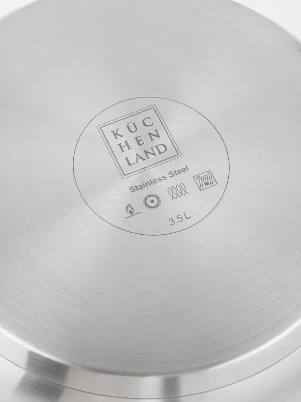 Кастрюля, 20 см, 3,5 л, с крышкой, сталь/стекло, Egoist lite, image-5