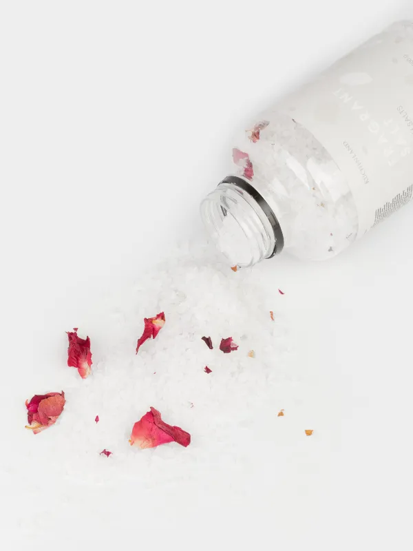 Ваннаға арналған тұз, 500 гр, нәрлендіреді, кептірілген раушан гүлдерімен, ақ, Раушан, Антистресс, Fragrant salt, image-1