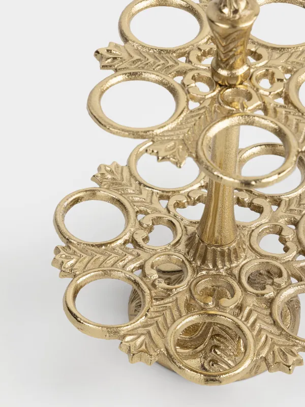 Жұмыртқа тұғыры, 29х15/19 см, 2 қабат, 12 бөлім, металл, алтын түстес, Әтеш, Fantastic gold, image-2