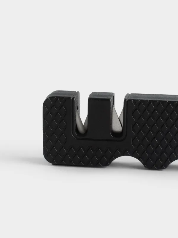 Точило для ножей, 9 см, два этапа заточки, пластик/керамика, черное, Extra-light black, image-3