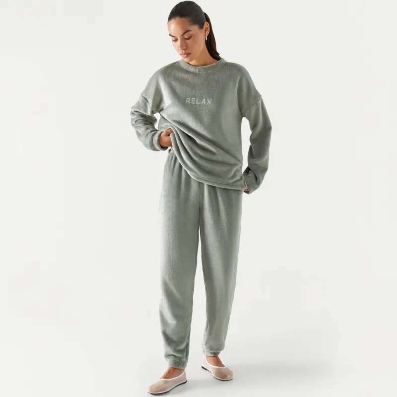 Әйелдер шалбары, үйге арналған, өлшемі L, флис, ашық жасыл, Isabelle