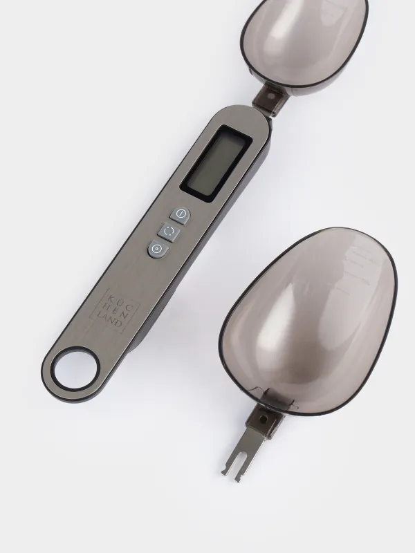 Таразы-ас қасық, 16 см, 2 саптама, электронды, болат / пластик, күміс, Poise, image-3