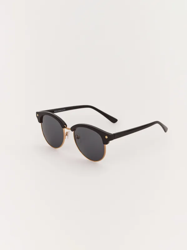 Күннен қорғайтын көзілдірік, көзілдірікке арналған қораппен, металл/пластик, дөңгелек, қара, Панто, Eyewear, image-1