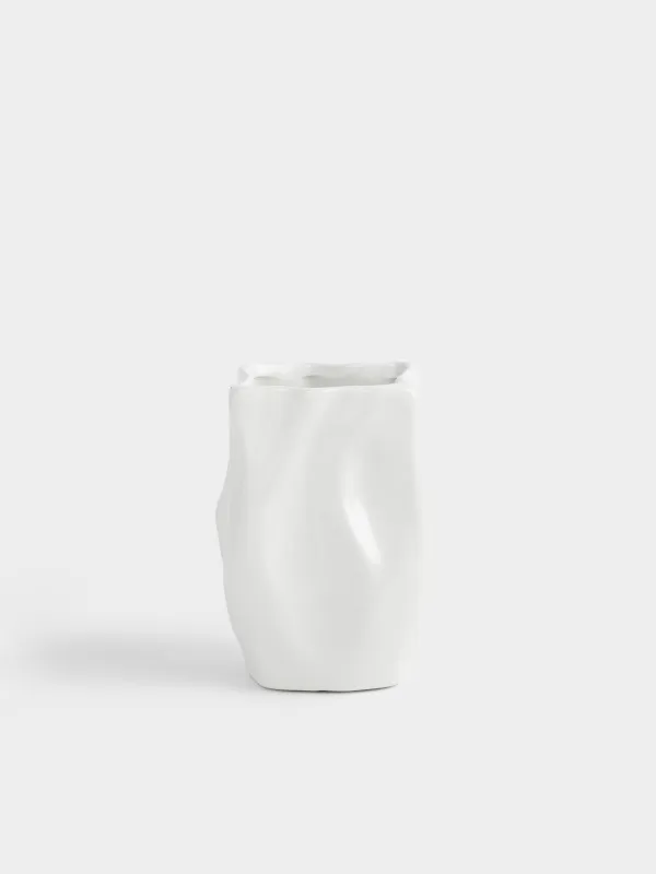 Ас үй ыдыстарына арналған тұғыр, 15 см, керамика, сүт түстес, Толқынды жиек, Crumple, image-0