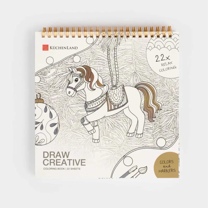 Альбом для раскрашивания, 21х21 см, 22 листа, Лошадка, Draw creative