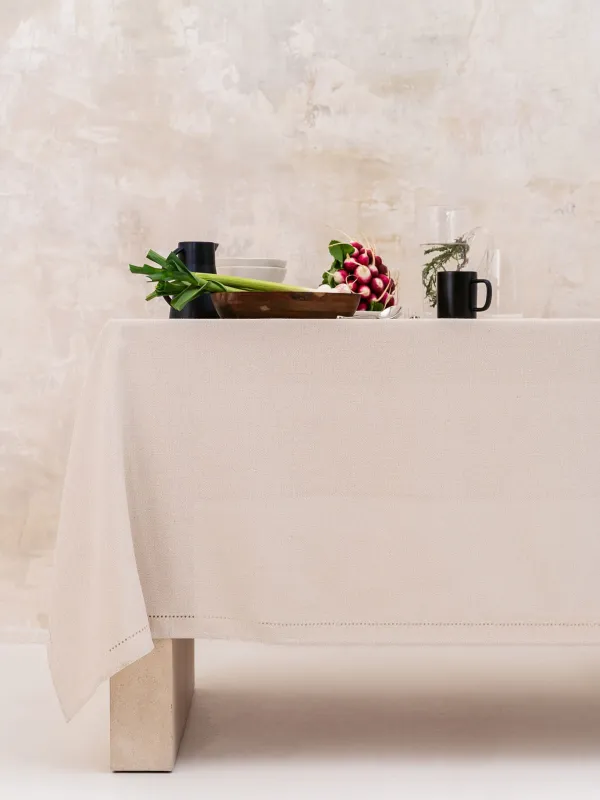 Дастархан, 170х250 см, полиэстер, күміс Крем, Hemstitch, image-0