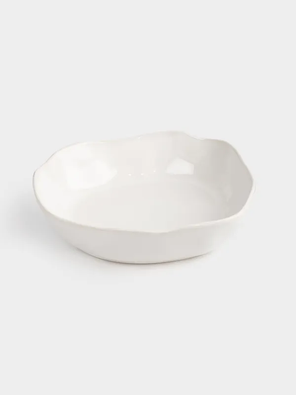 Салат ыдысы, 20х5 см, 770 мл, керамика, ақ, Жиегі бұдыр, Bumpy, image-1