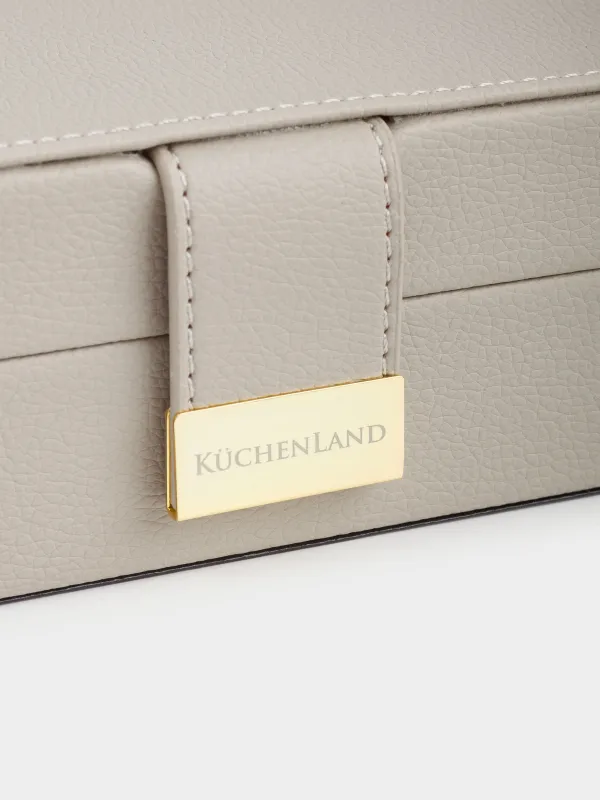 Зергерлік қорап, 20х15 см, айнасы бар, ағаш/жасанды былғары, сарғылт-қоңыр, Premiere one, image-3