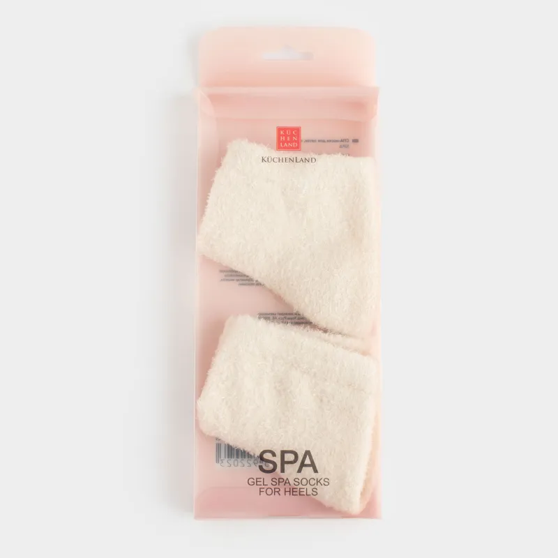 Өкшеге арналған СПА-гельді шұлықтар, өлшемі 36-40, қайта пайдалануға болады, полиэстер, сүт түстес, Спа, image-2