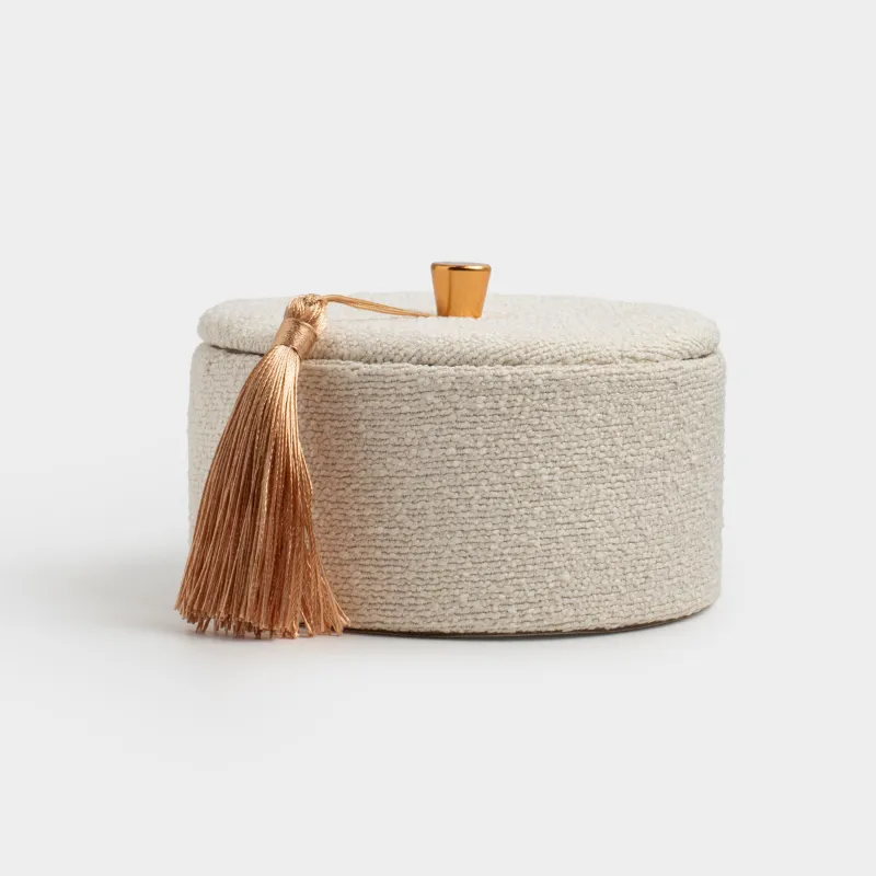 Зергерлік қобдиша, 13х6 см, шашағы бар, букле/МДФ, сарғылт-қоңыр, Boucle