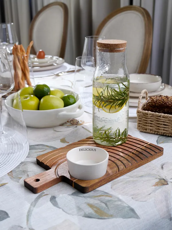 Блюдо для закусок, 33х18 см, с пиалой, Фактурные линии, Noble flow, image-5