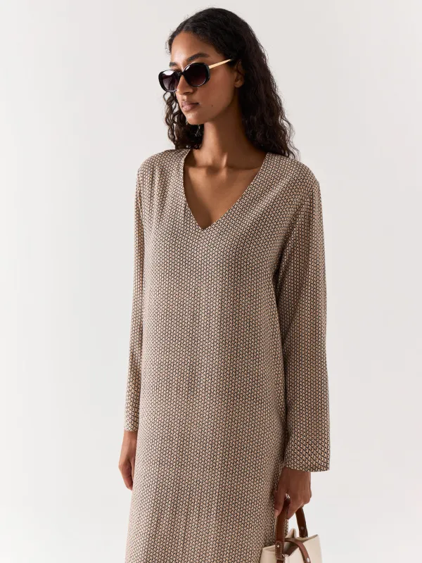 Платье, макси, бежевое, Emri, image-3