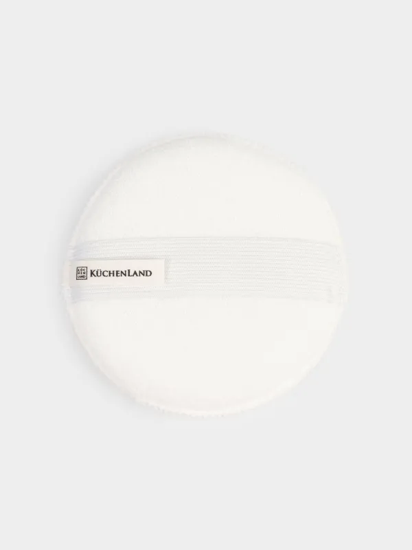 Бет пен денені жууға арналған жөке, 13 см, ұстағышы бар, нейлон/мақта, сарғылт-қоңыр, Unique spa, image-2