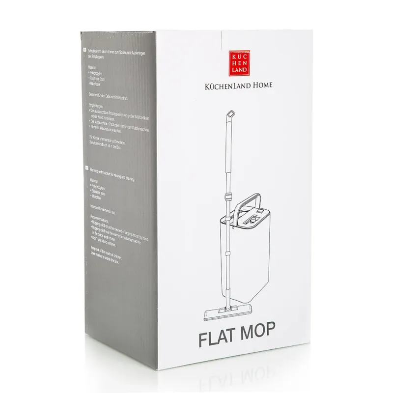 Швабра с ведром, с отжимом и очисткой, прямоугольная, бело-лиловая, Mop, image-11