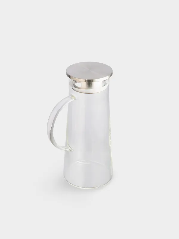 Кувшин, 1,3 л, с крышкой-фильтром, стекло Б/сталь, Pyramid, image-1