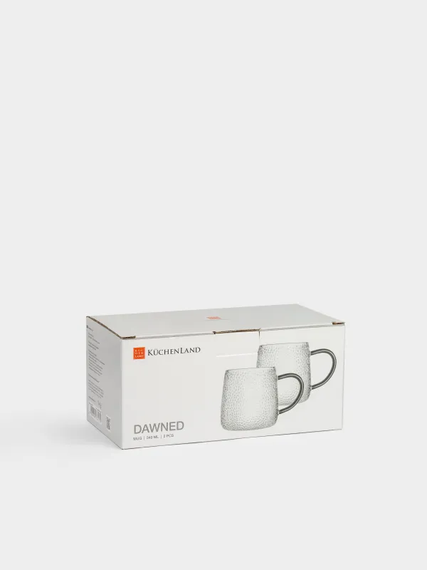 Шыныаяқ, 340 мл, 2 дана, шыны Б, сұр тұтқасы бар, Dawned, image-6