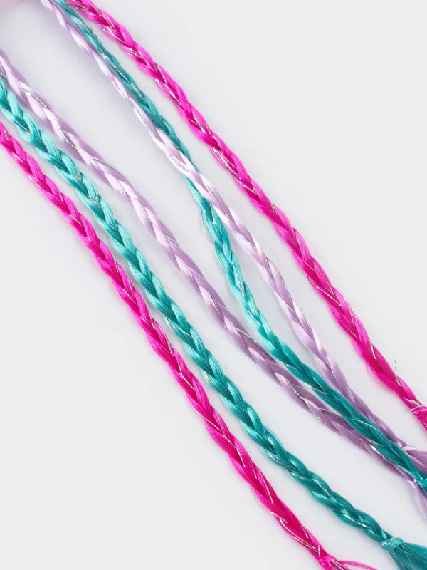 Шаш қыстырғыш, 32 см, 2 дана, балаларға арналған, жасанды шашы бар, полиуретан/металл, Жүрек, Hairstyle, image-3