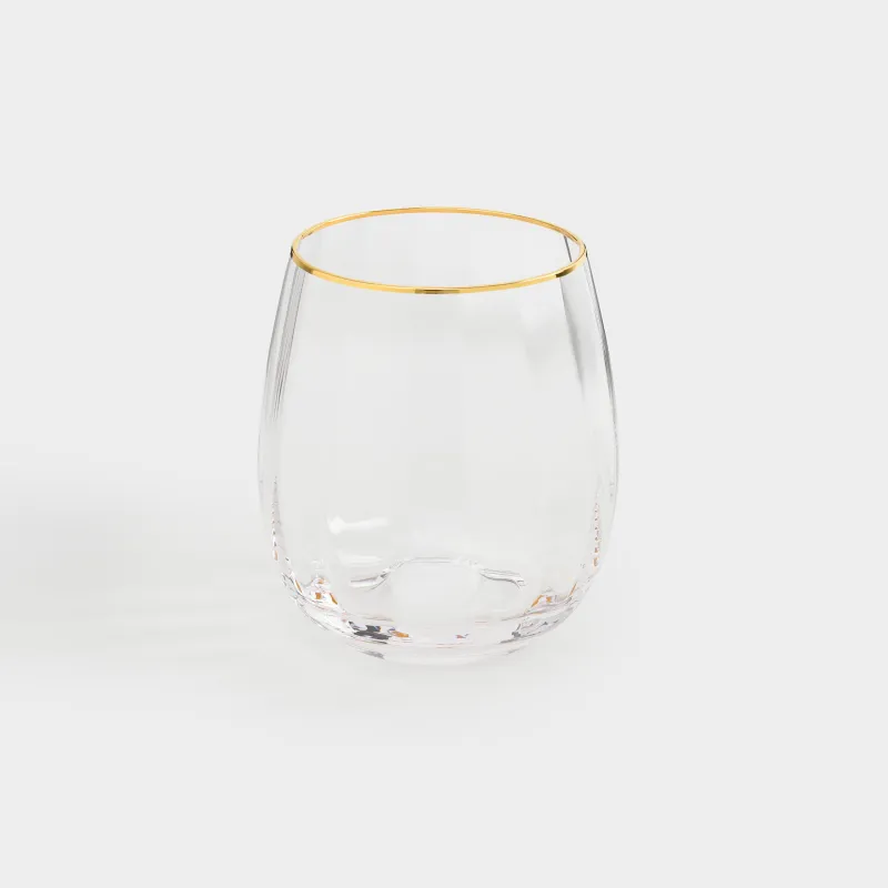 Стақан, 10 см, 450 мл, 2 дана, шыны Р, алтын жиегі бар, Filo R gold, image-1
