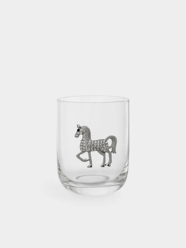 Виски стақаны, 10 см, 340 мл, 2 дана, шыны/металл, Күміс жылқы, Lux elements, image-2
