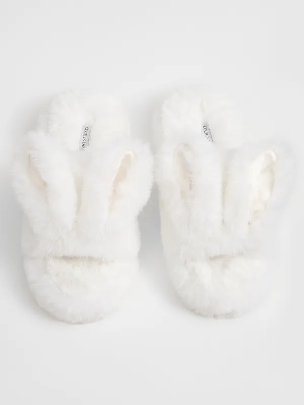 Әйелдер тәпішкелері, үйге арналған, өлшемі 36-37, жасанды үлбір, сүт түстес, Құлақтар, Bushy, image-2