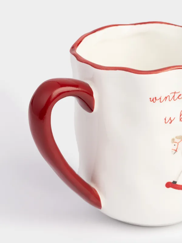 Кружка, 580 мл, керамика, Лошадка, Christmas tree, image-3