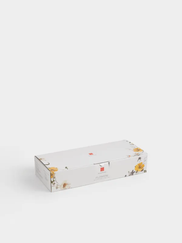 Шай жұбы, 6 адам, 12 зат, 220 мл, фарфор N, ақ, Сары гүлдер, Floweri, image-7