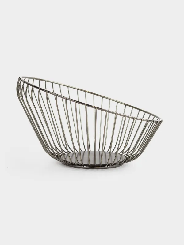 Жеміс себеті, 25 см, металл, қара және қола, шыбықтар, Twist black, image-0