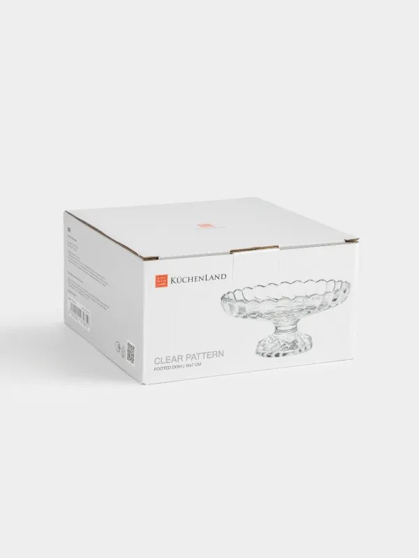 Ыдыс, аяқты, 15х7см, дөңгелек, шыны, Clear pattern, image-4