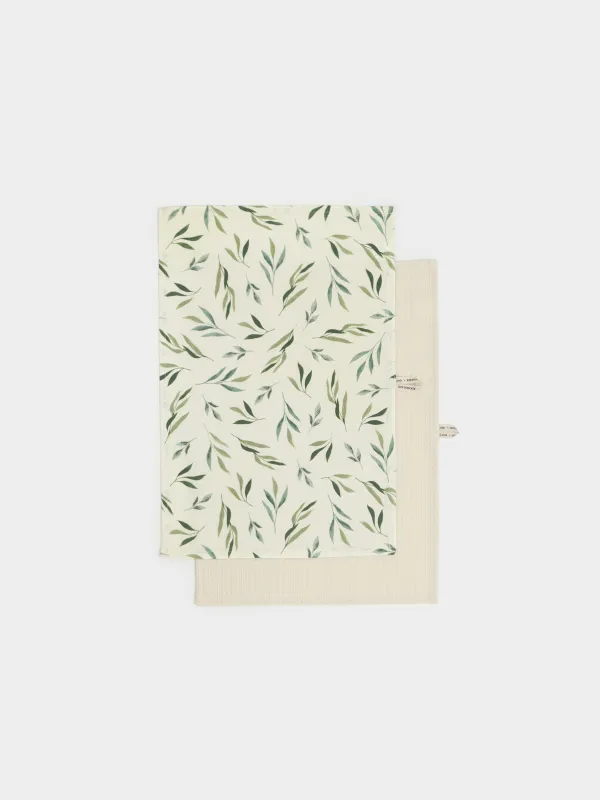 Асүйлік сүлгі, 40х60 см, 3 дана, мақта, сүтті/сарғылт-қоңыр, Дала гүлдері, Meadow, image-0